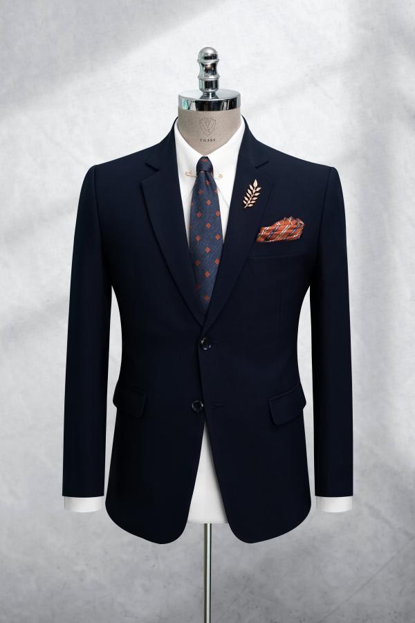 Áo Vest Xanh Đen Cao Cấp Form Slimfit TGS385 - hình 1