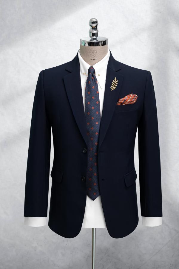 Áo Vest Xanh Đen Cao Cấp Form Slimfit TGS385 - hình 3