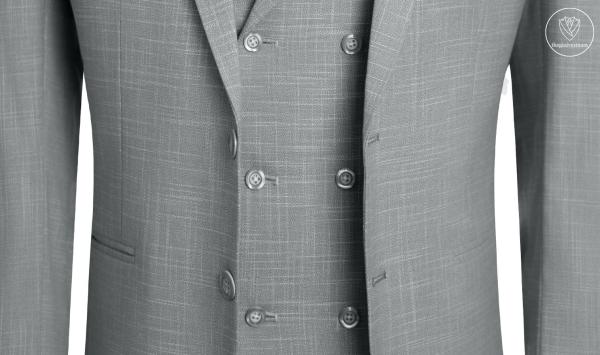 Bộ Suit Xám Rêu Nhạt Hoạ Tiết Kẻ Modern Fit TGS386 - hình 4