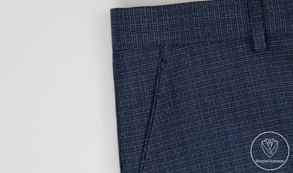 Bộ Suit Xanh Đen Họa Tiết Sọc Trắng Mờ Classic Fit TGS393 - hình 7