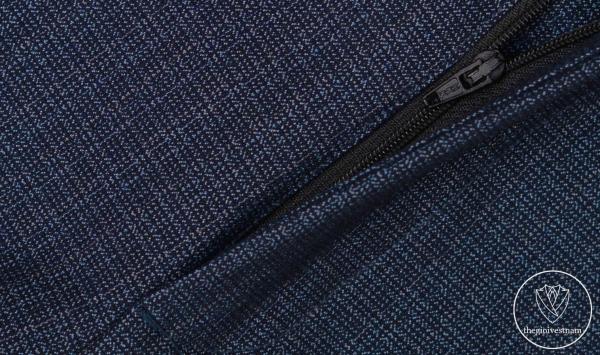 Bộ Suit Xanh Đen Họa Tiết Sọc Trắng Mờ Classic Fit TGS393 - hình 6