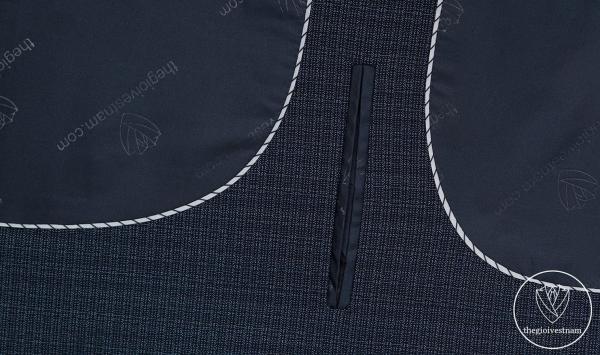 Bộ Suit Xanh Đen Họa Tiết Sọc Trắng Mờ Classic Fit TGS393 - hình 4