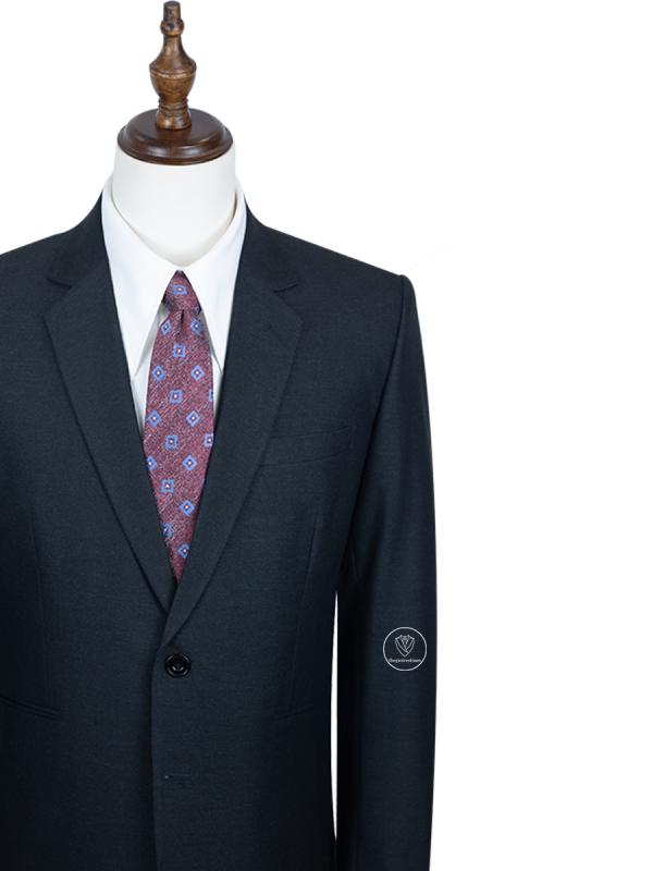 Bộ suit xám đen biên đỏ hai nút TGS217 - hình 2