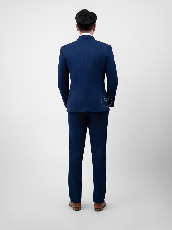 Bộ Suit Xanh Navy Sọc Xước Modern Fit TGS350 - hình 10