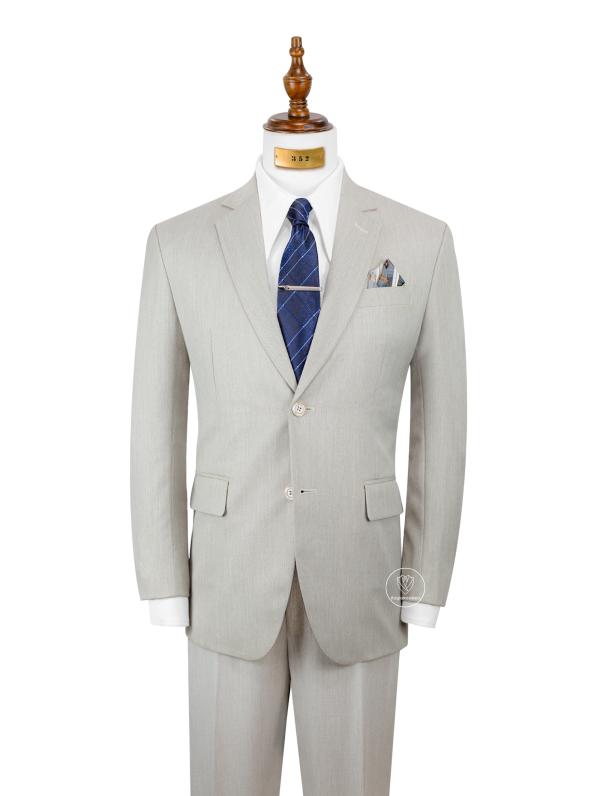 Bộ Suit Xám Trắng Gân Classic Fit TGS352 - hình 1