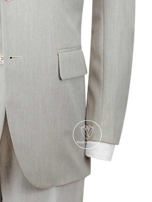 Bộ Suit Xám Trắng Gân Classic Fit TGS352 - hình 4