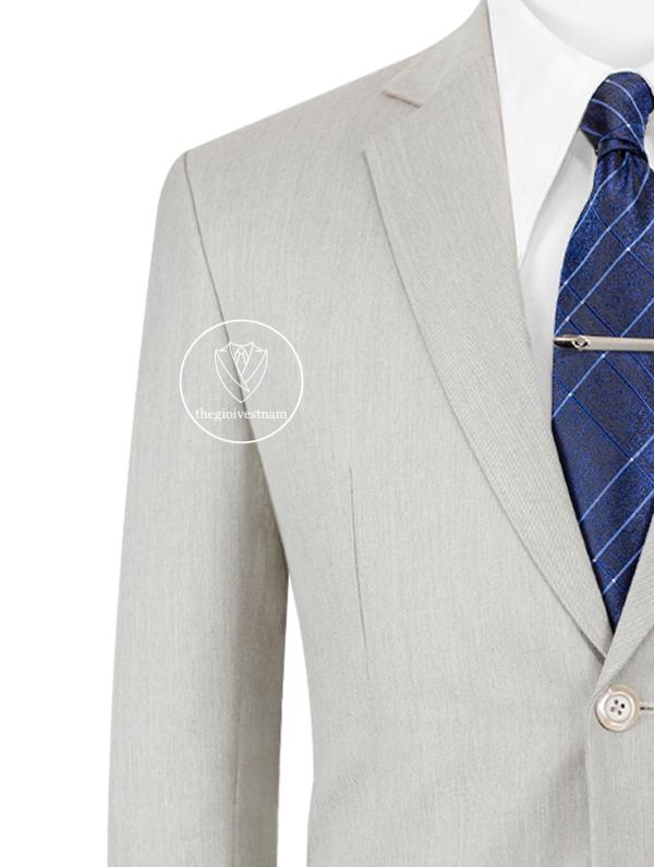 Bộ Suit Xám Trắng Gân Classic Fit TGS352 - hình 3