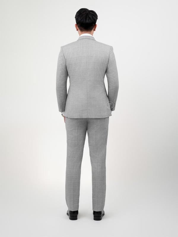 Bộ Suit Ghi Xám Kẻ Caro Modern Fit TGS365 - hình 10