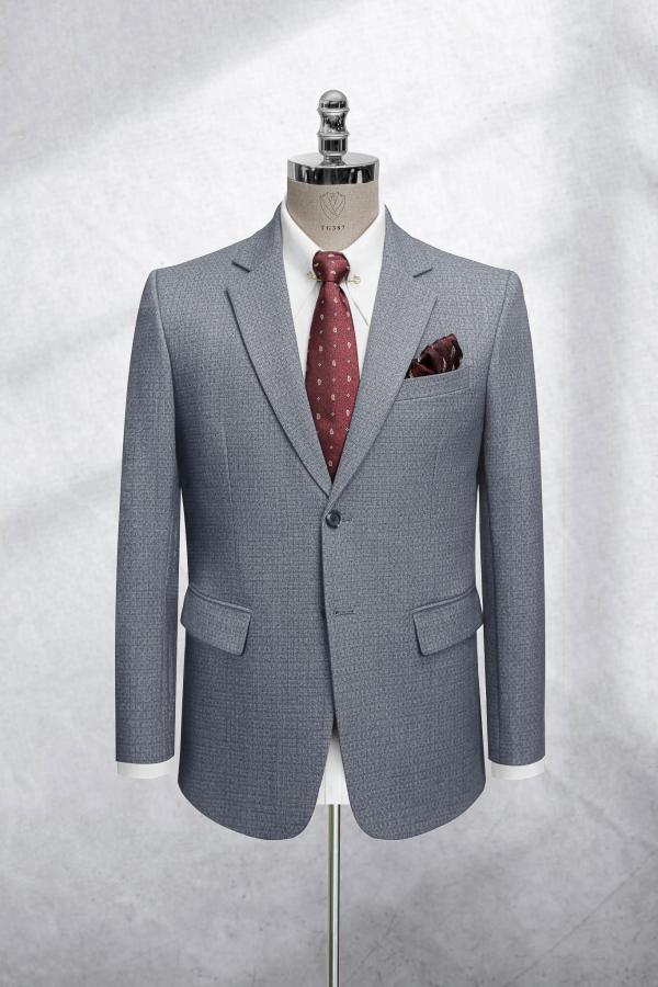 Bộ Suit Ghi Xanh Hoạ Tiết Kẻ Mờ Classic Fit TGS387 - hình 1