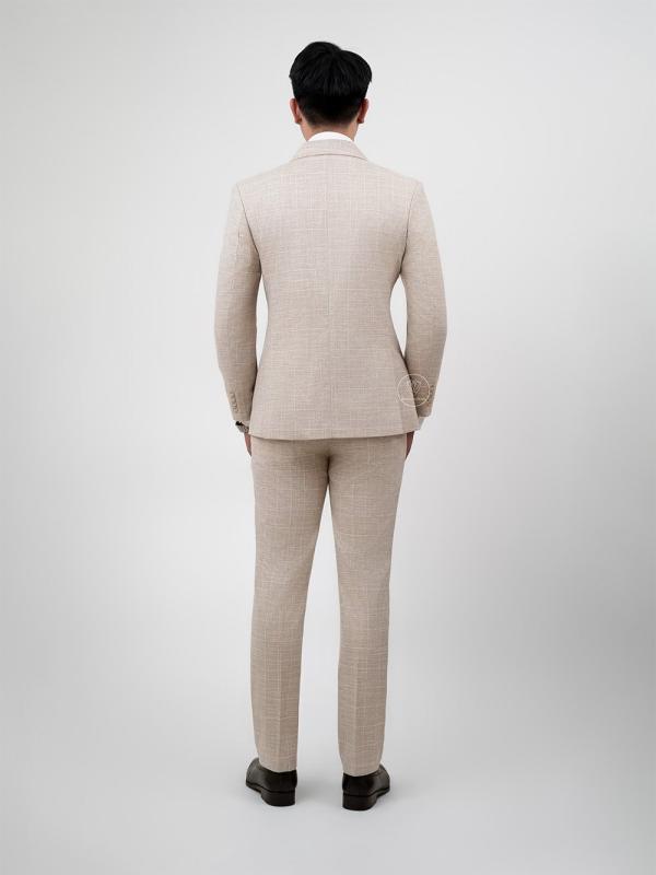 Bộ Suit Beige Kẻ Caro Modern Fit TGS364 - hình 8
