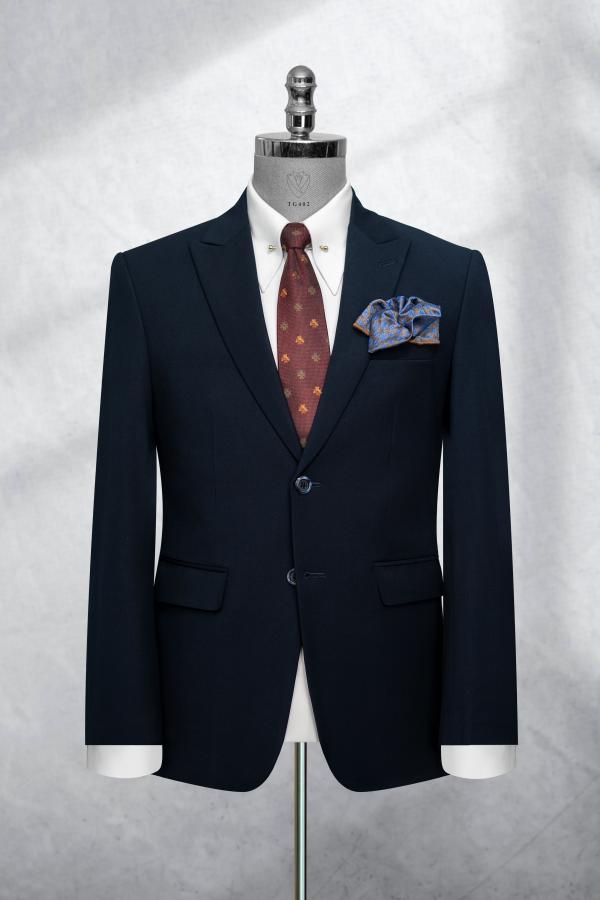 Bộ Suit xanh than đậm 2 nút TG402 - hình 1