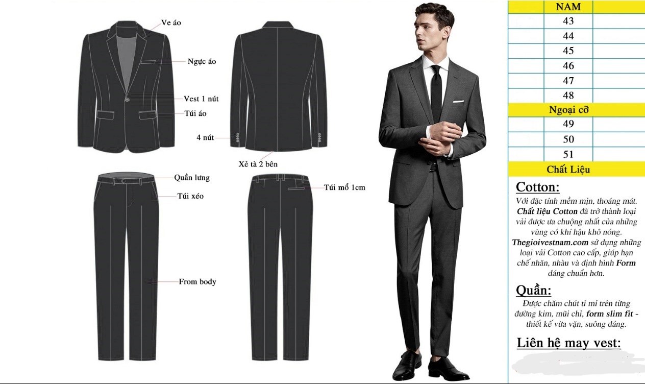 Đồng phục vest nam công sở chuyên nghiệp tại Thế Giới Vest Nam