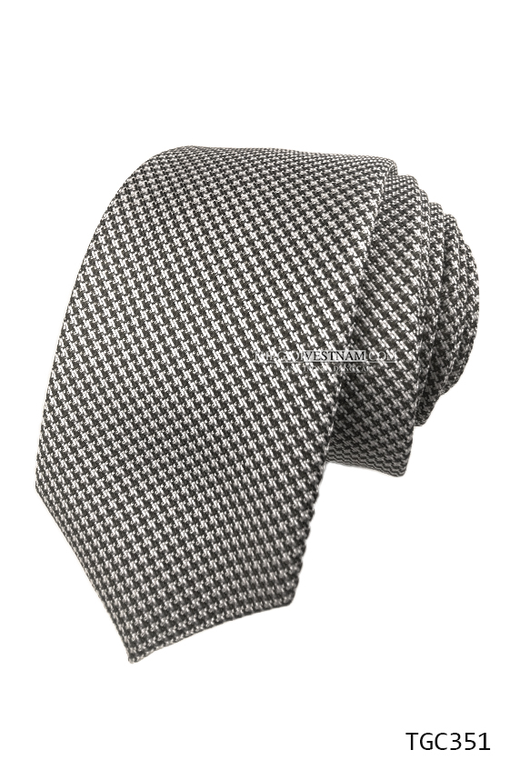 Cà vạt sọc chéo mảnh xám