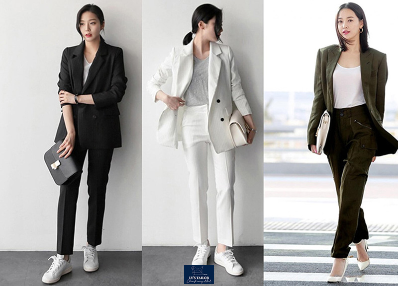 Vest nữ màu pastel phối cùng quần tây ống suông, phong cách business-chic