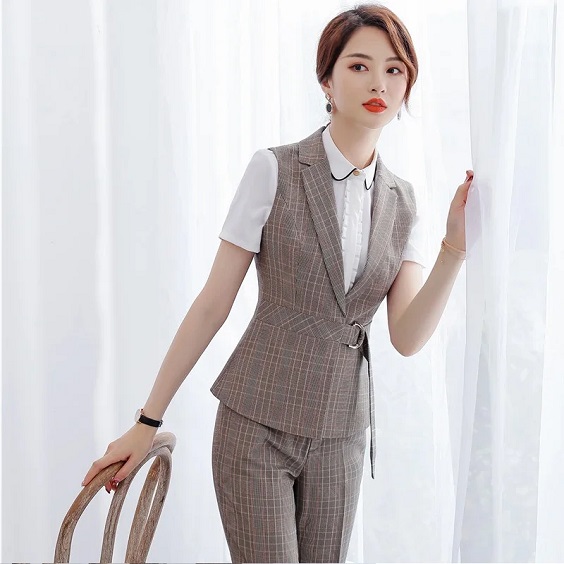 Vest gile nữ dáng dài phong cách Hàn Quốc