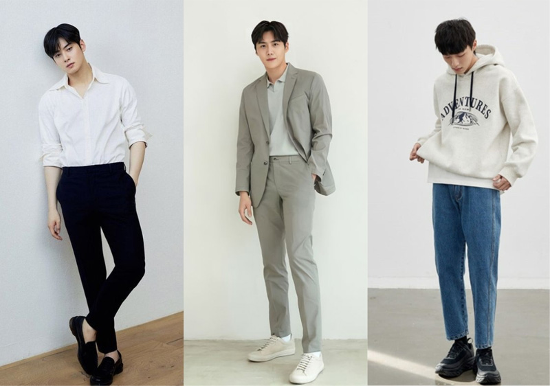 Áo ghi lê nam xám phối sơ mi trắng phong cách smart-casual