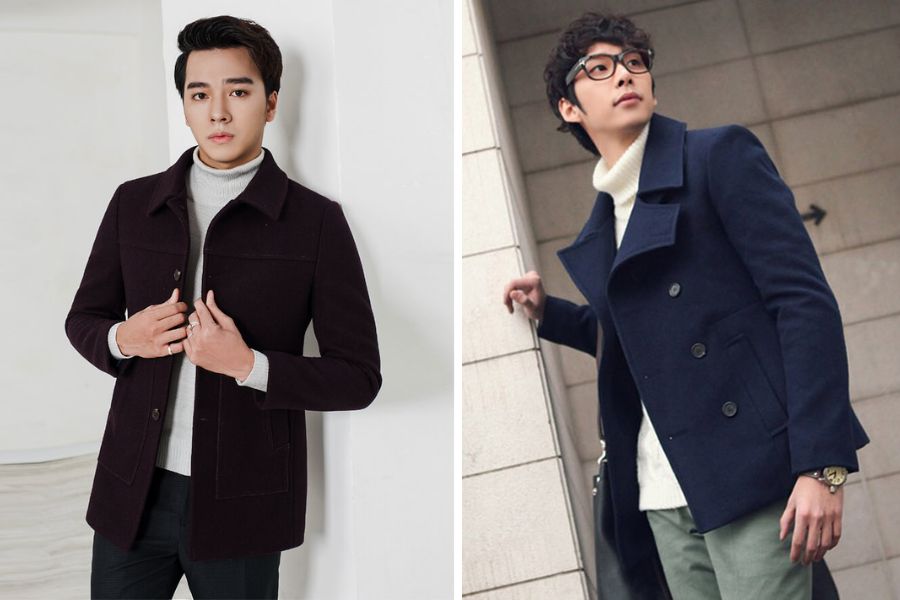 Áo dạ dáng ngắn Hàn Quốc phong cách streetwear cho nam