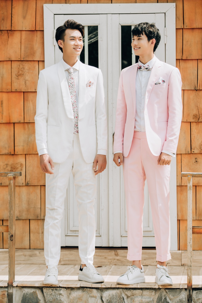 Vest cưới nam màu be phong cách Hàn Quốc trẻ trung và hiện đại