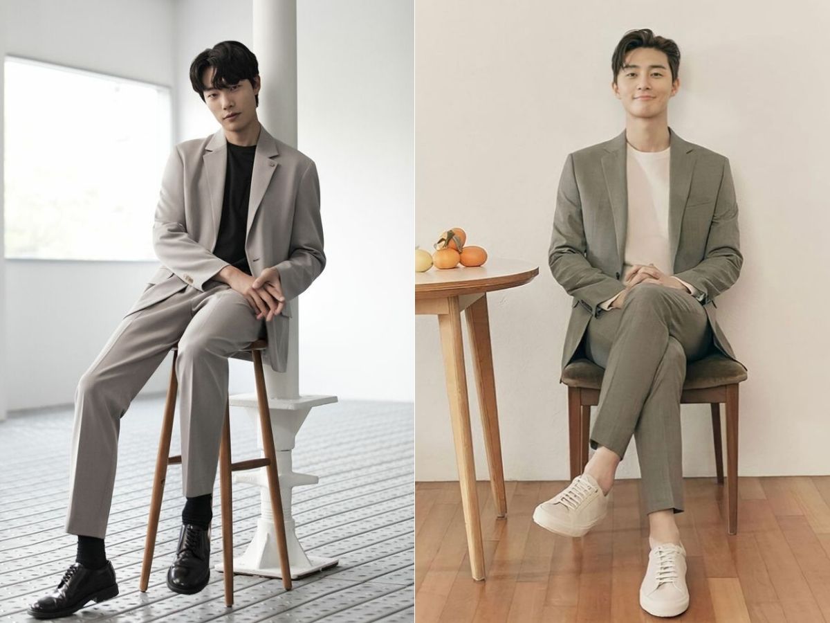 Suit nam phối áo thun và giày sneakers phong cách smart casual