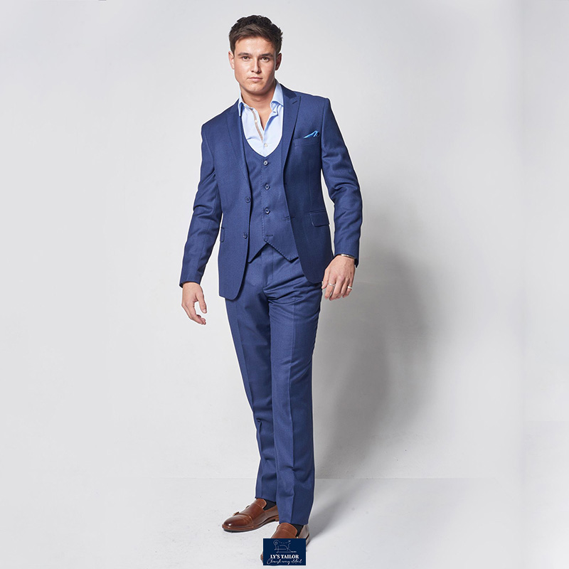 Mẫu áo vest nam classic 3 nút màu navy lịch lãm