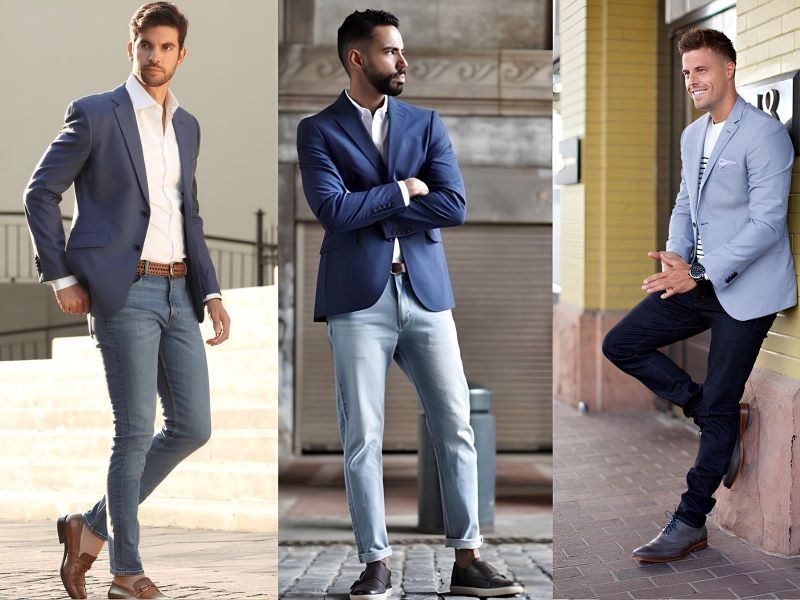 Phối áo vest Hàn Quốc với áo thun và quần jeans cho phong cách casual