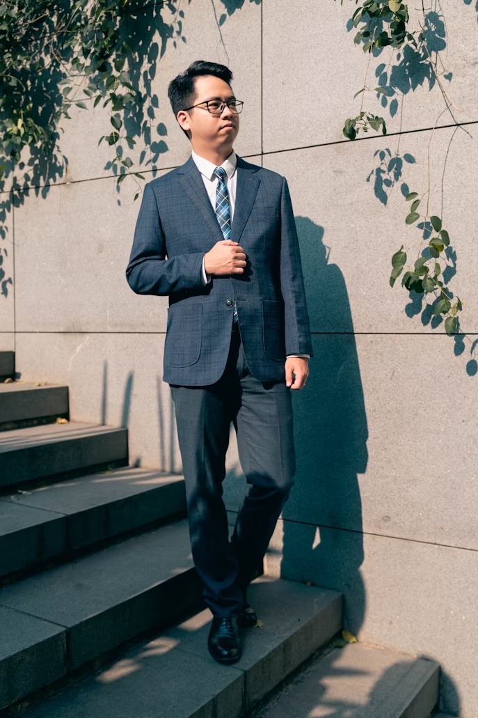 Bộ vest nam Hàn Quốc slim-fit màu xám tro tôn dáng thanh lịch